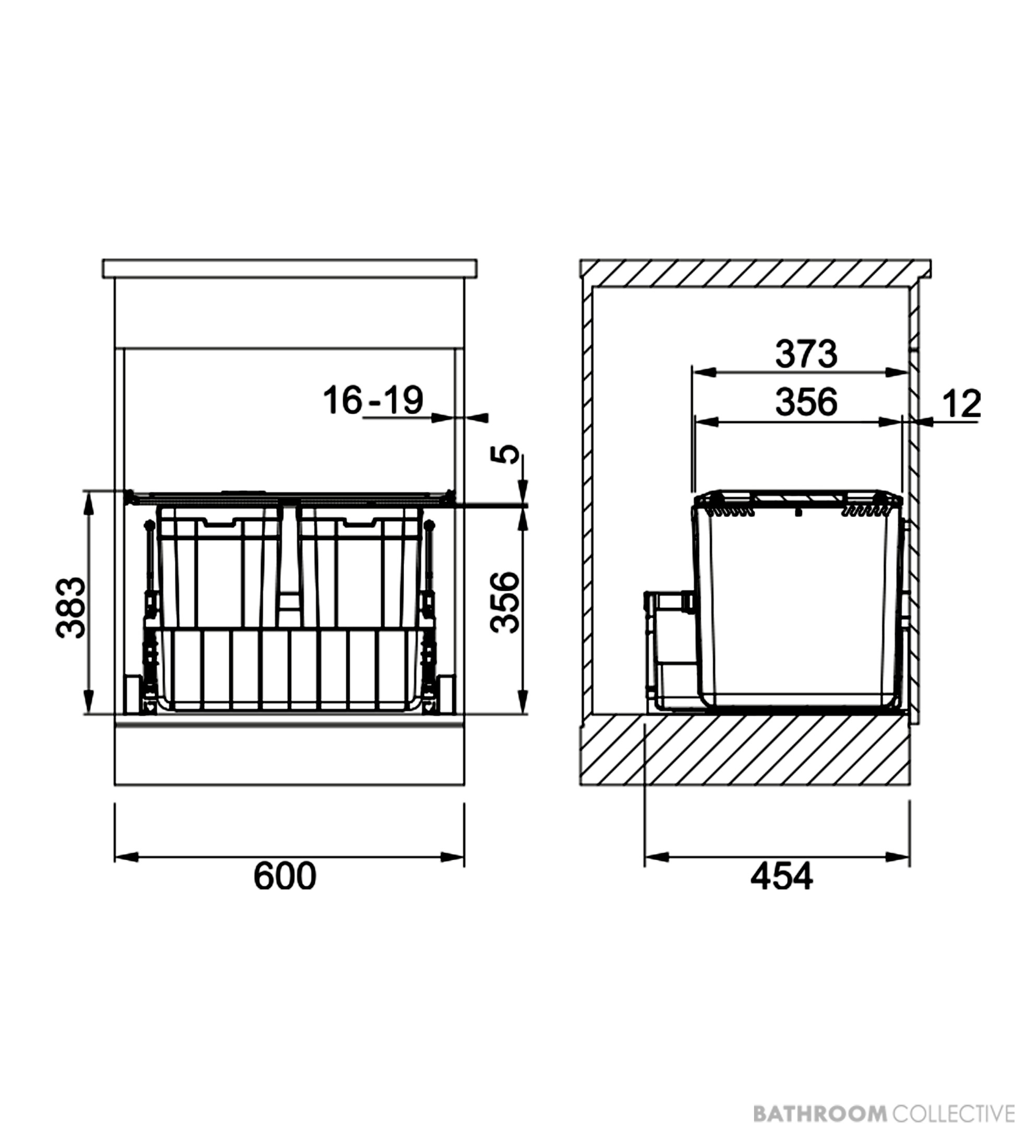 Franke 2 x 21L Bins w/ Cover - Suits 600mm Cabinet SORTER 300-60