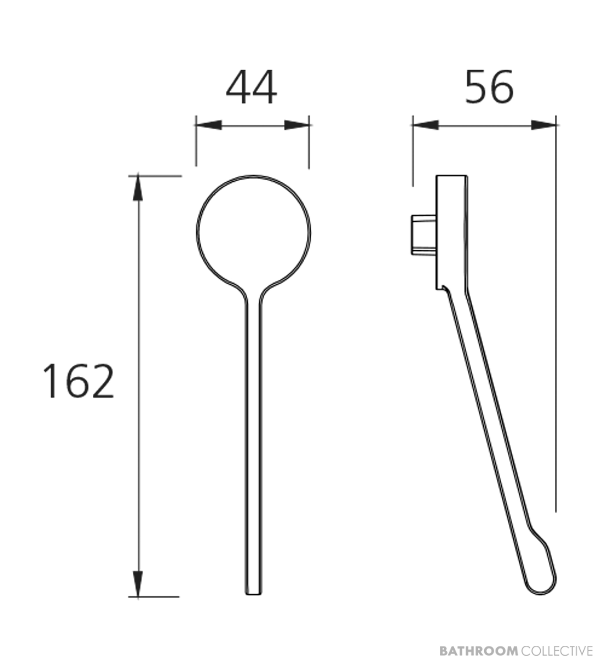 Oliveri Venice Care Handle Pin Lever for Wall Mixers, Gunmetal