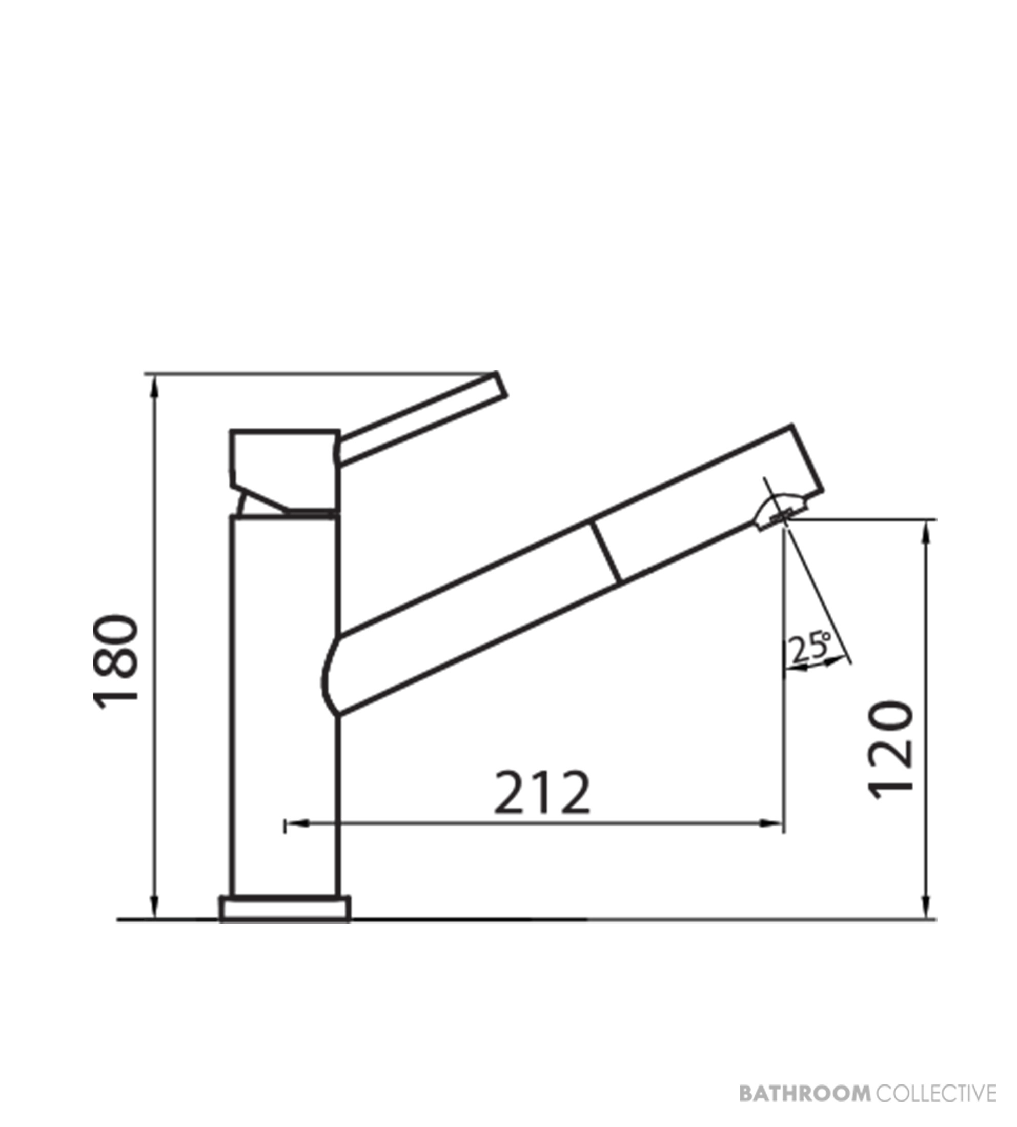 Oliveri Essente 212mm Swivel Pull Out Sink Mixer, Stainless Steel