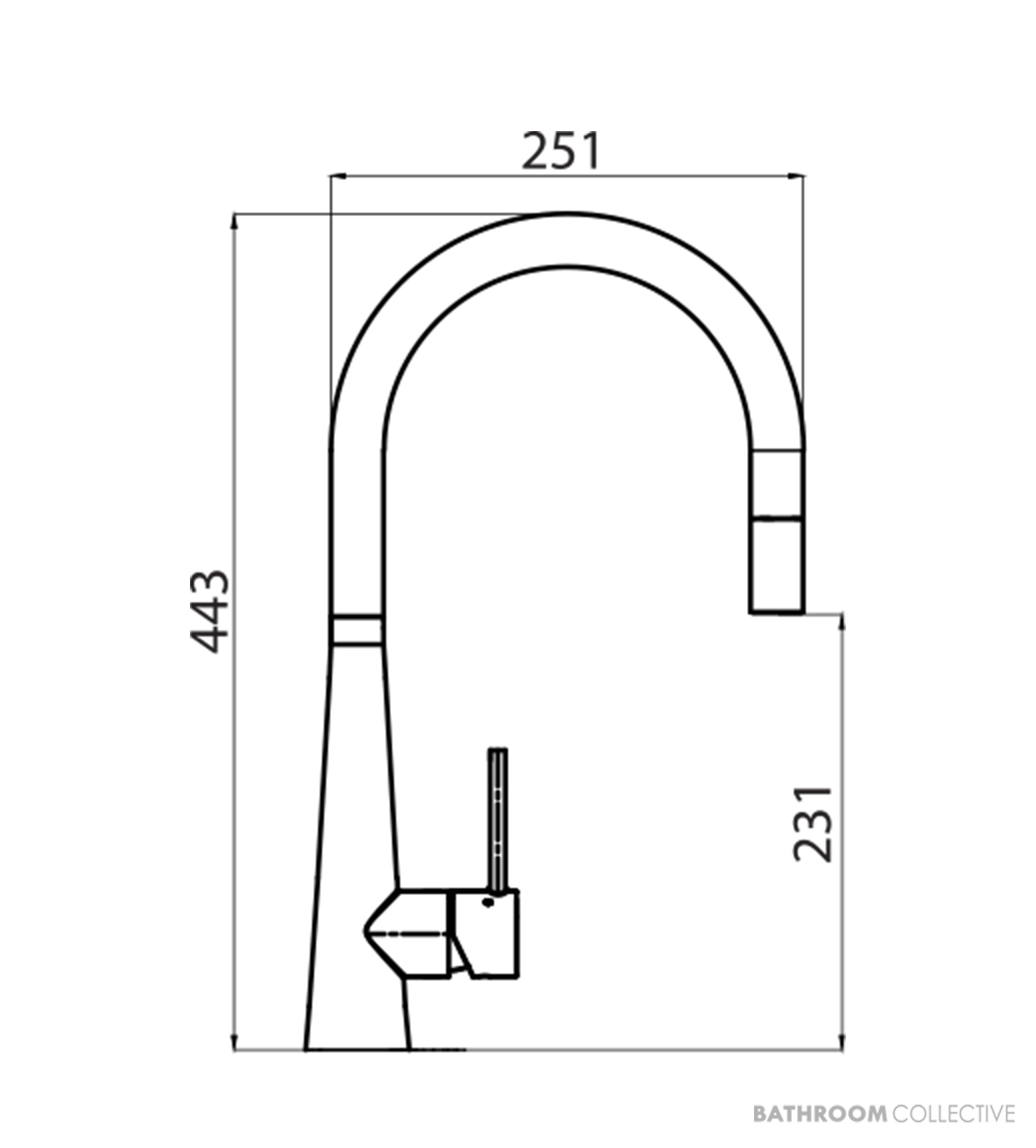 Oliveri Essente 251mm Pull Out Goose Neck Sink Mixer, Stainless Steel