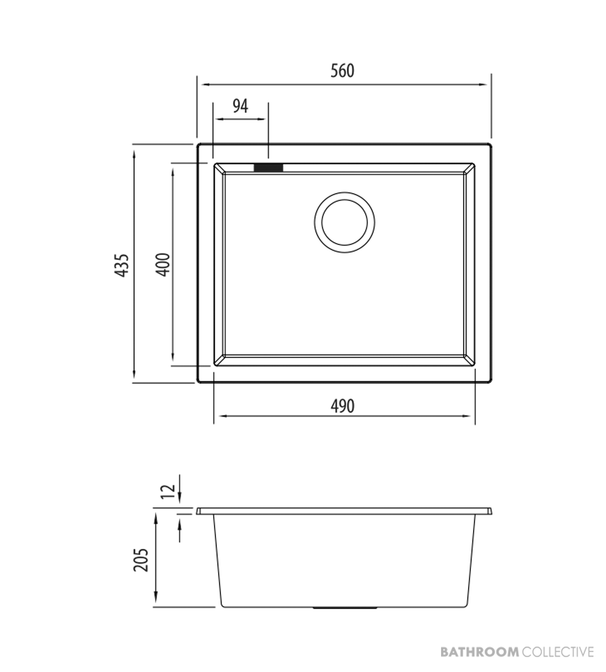 Oliveri Santorini Granite Undermount Large Single Bowl Sink 560mm, White ST-WH1550U OF