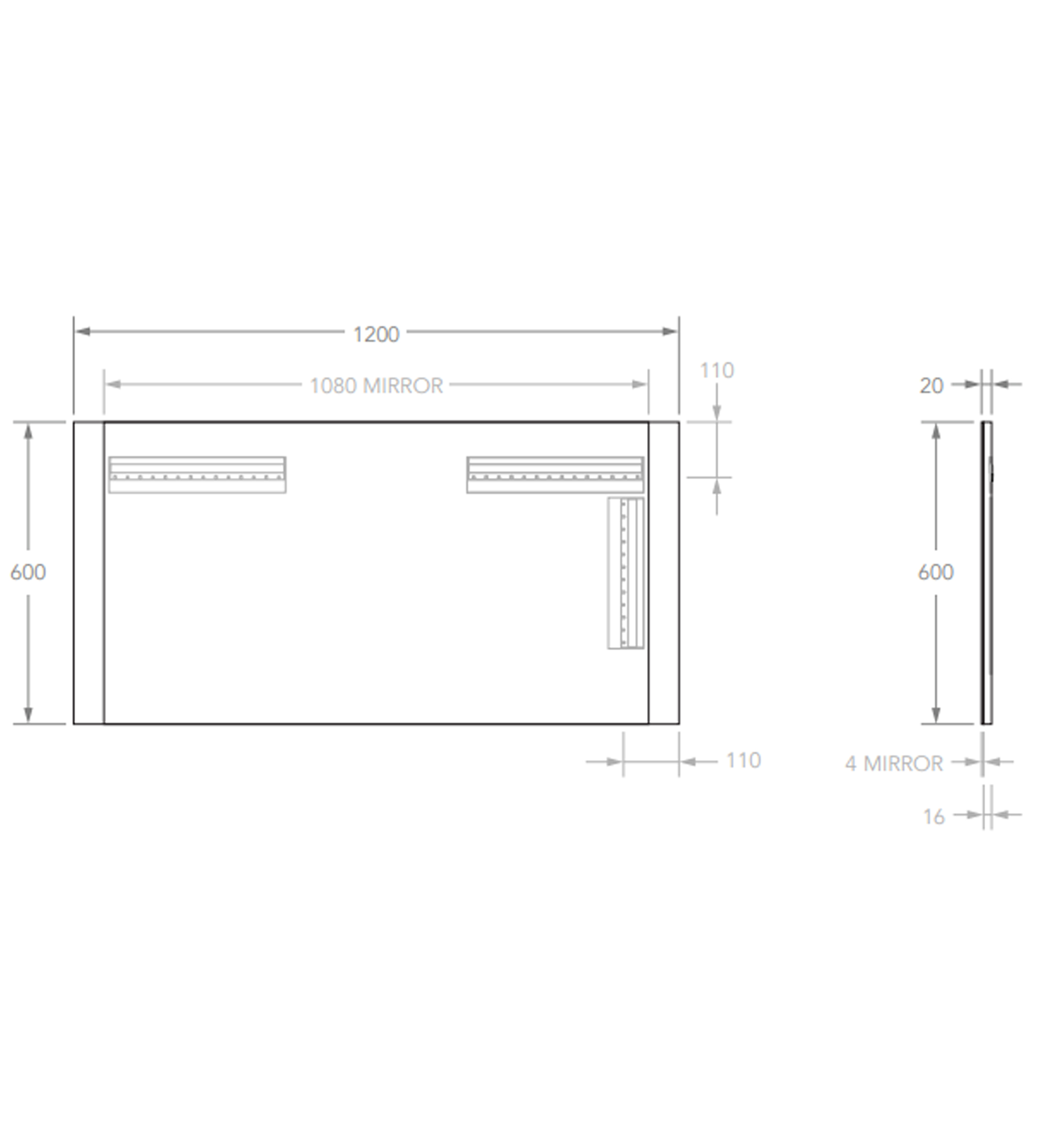 ADP Summer 1200 x 600mm Wall Mirror
