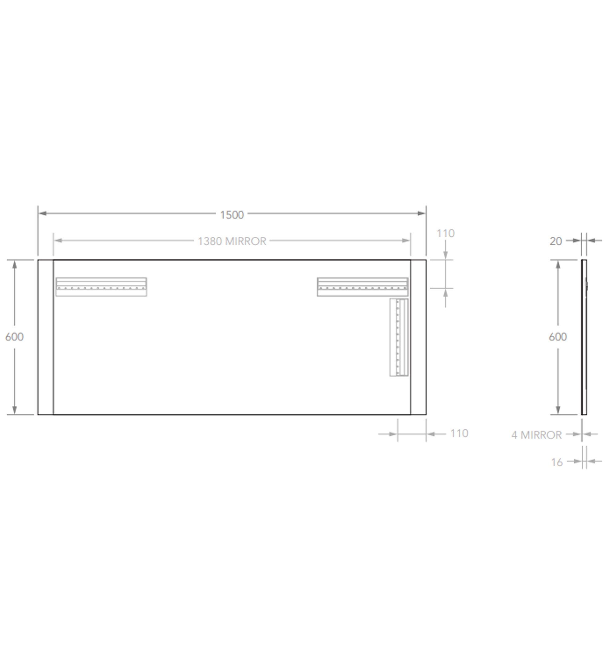 ADP Summer 1500 x 600mm Wall Mirror