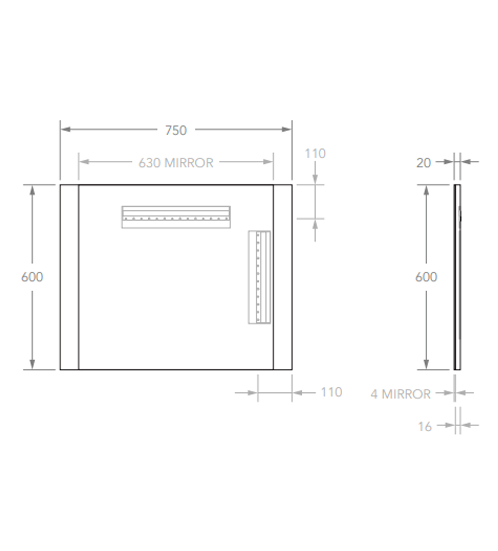 ADP Summer 750 x 600mm Wall Mirror