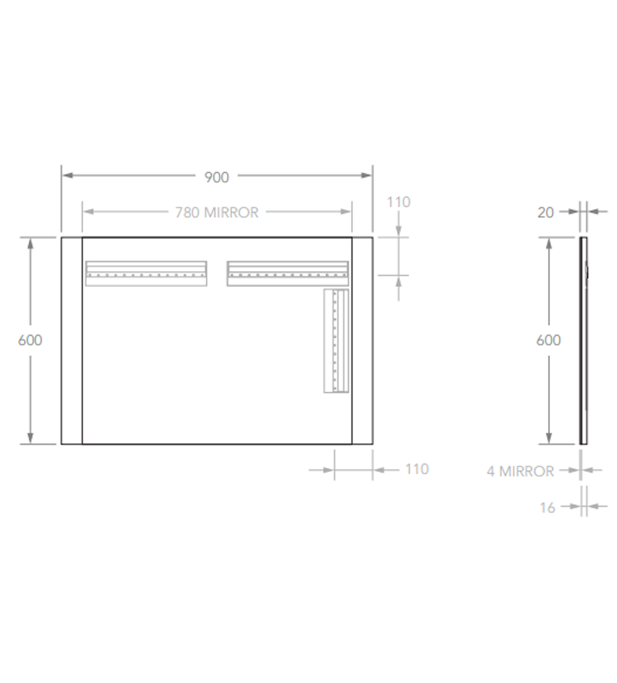 ADP Summer 900 x 600mm Wall Mirror