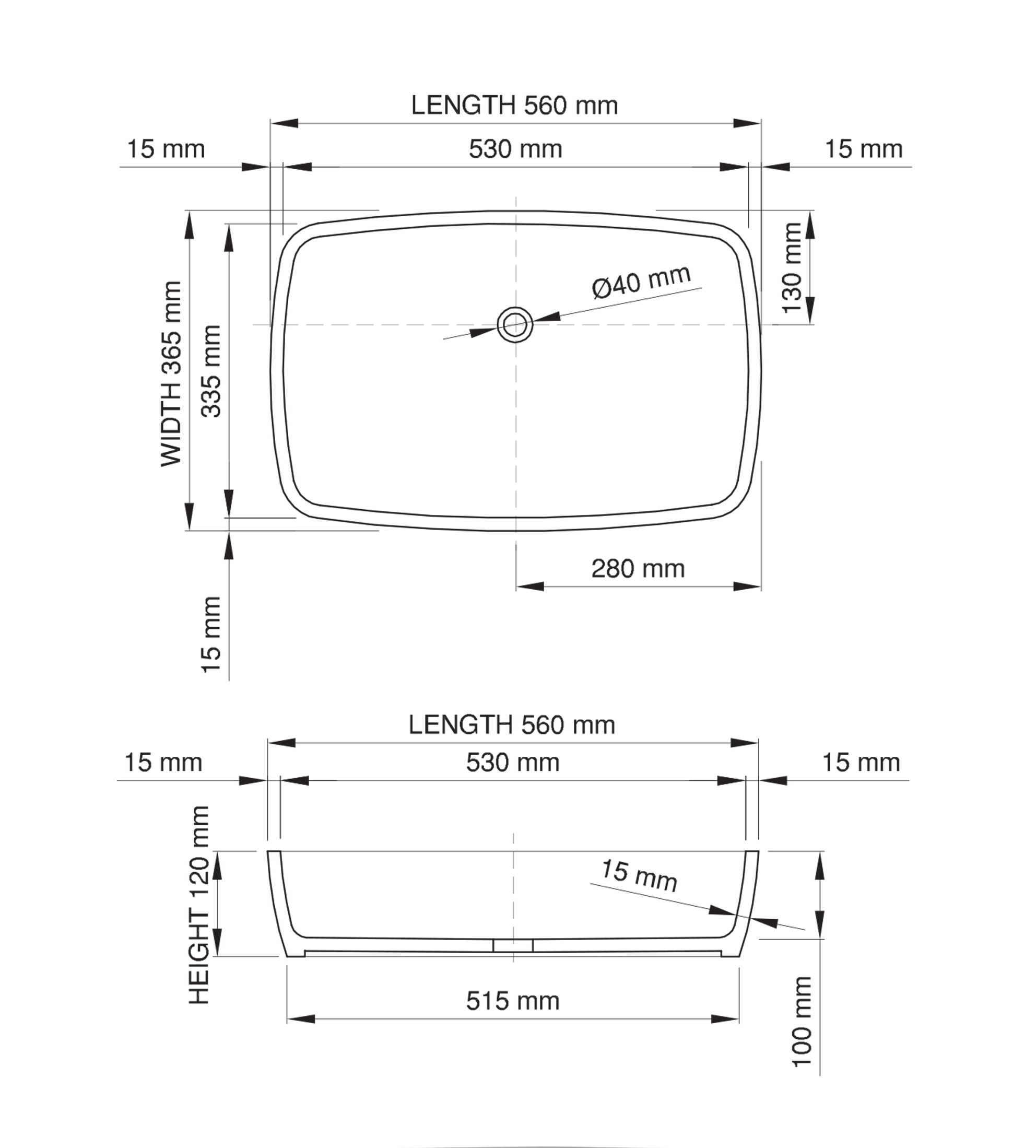 Dado Quartz Deonne 560mm Stone Above Counter Basin, Satin White