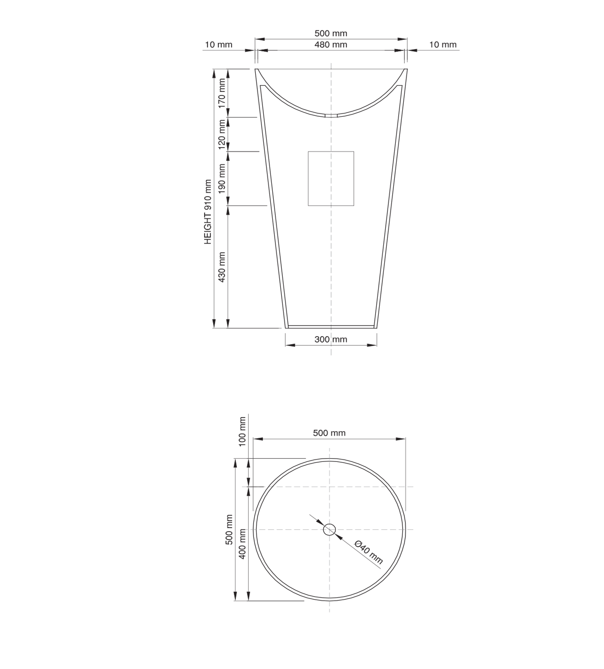 Dado Quartz Annelie 910mm Stone Freestanding Basin NTH, Satin White