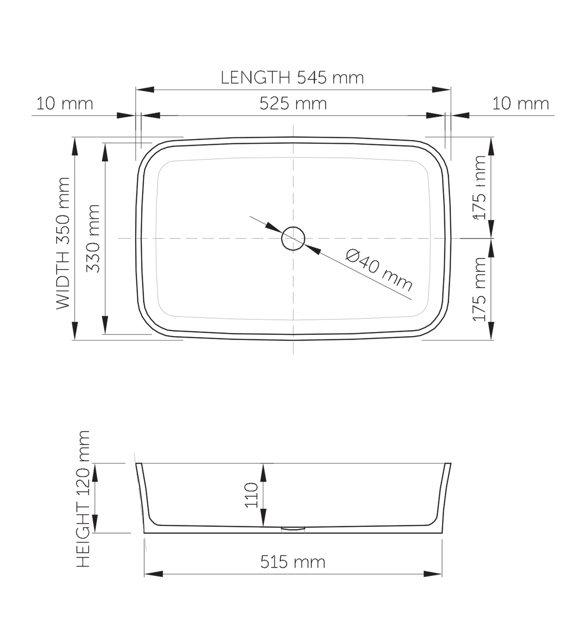 Dado Quartz Carmen 545mm Stone Above Counter Basin, Satin White