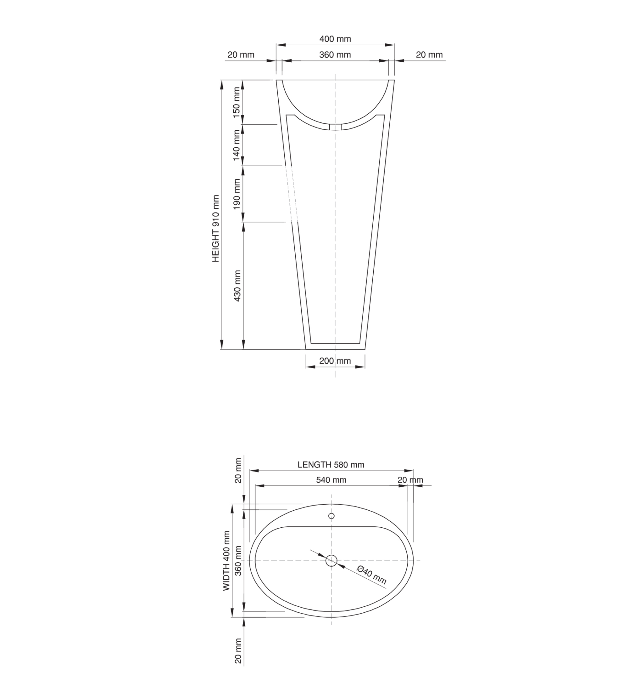 Dado Quartz Mango 910mm Stone Freestanding Basin 1TH, Satin White