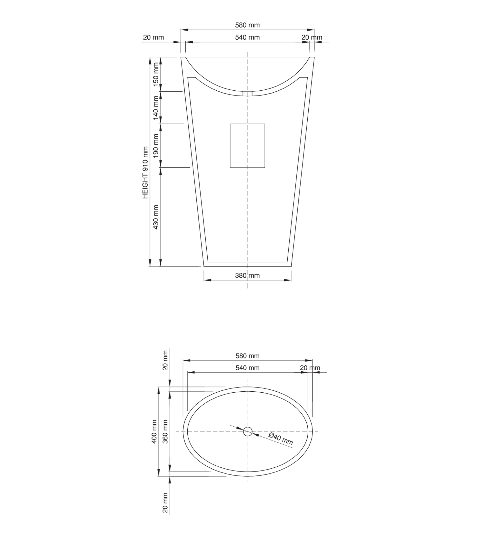 Dado Quartz Mango 910mm Stone Freestanding Basin NTH, Satin White