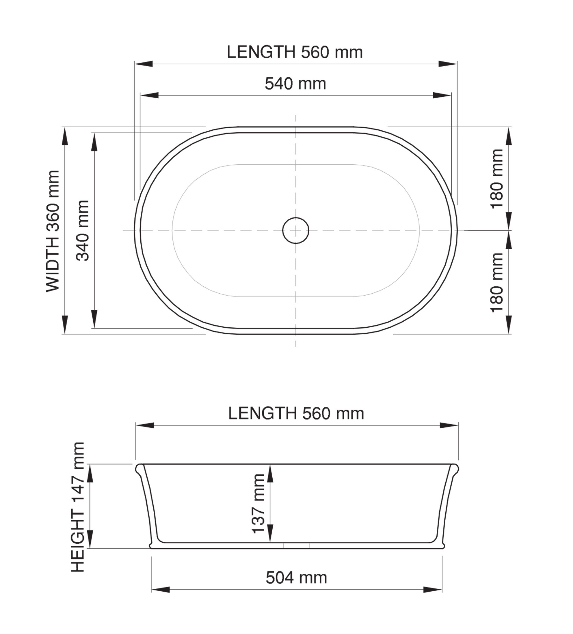Dado Quartz Julia 560mm Stone Above Counter Basin, Satin White