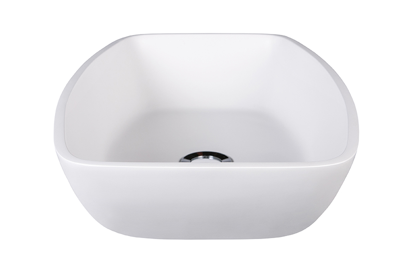 Dado Quartz Morgane 520mm Stone Above Counter Basin, Satin White