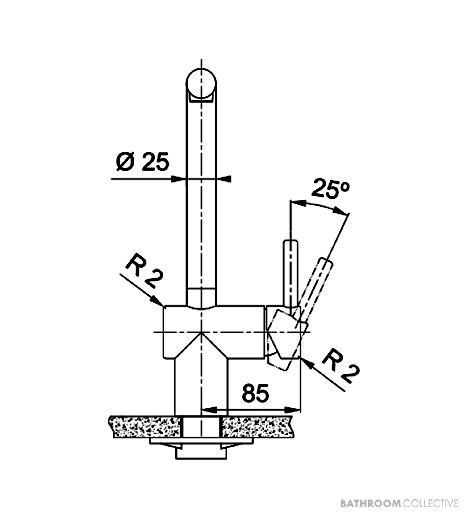 Franke Atlas Neo 225mm Sink Mixer, Stainless Steel