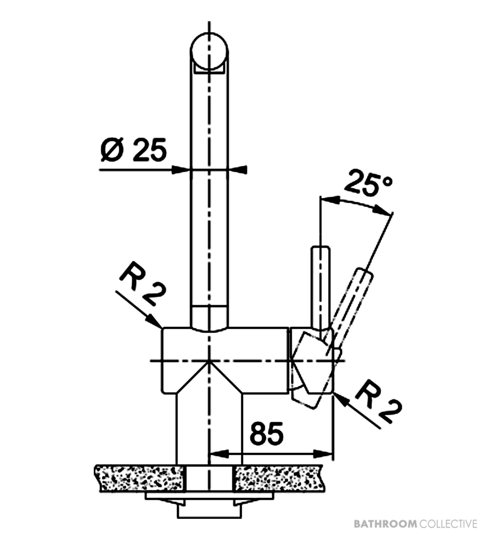 Franke Atlas Neo 225mm Pull Out Sink Mixer, Gun Metal