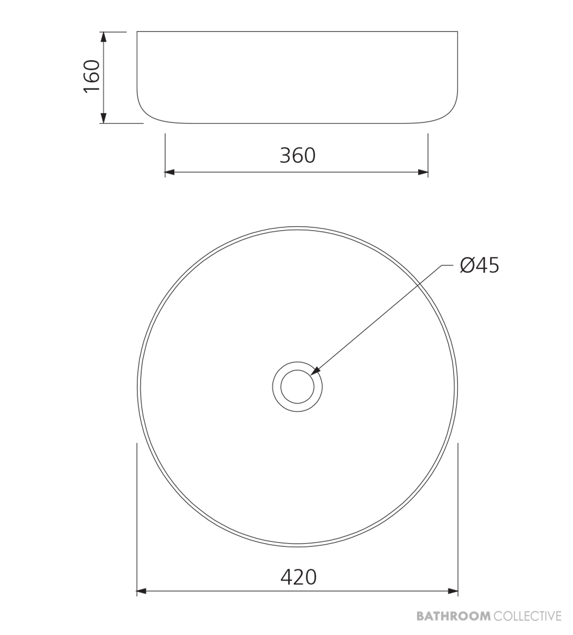 Oliveri Terzofoco Counter Top Circular Basin 420mm, Red Clay