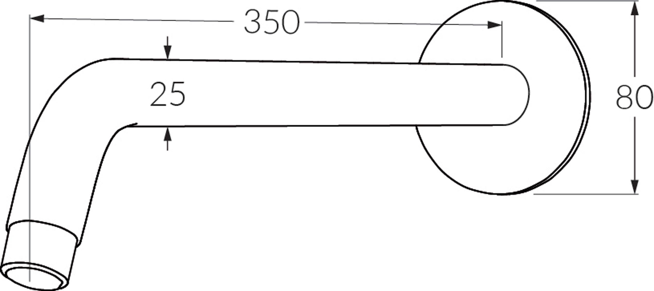 Sussex Vd Horizontal Shower Arm Only