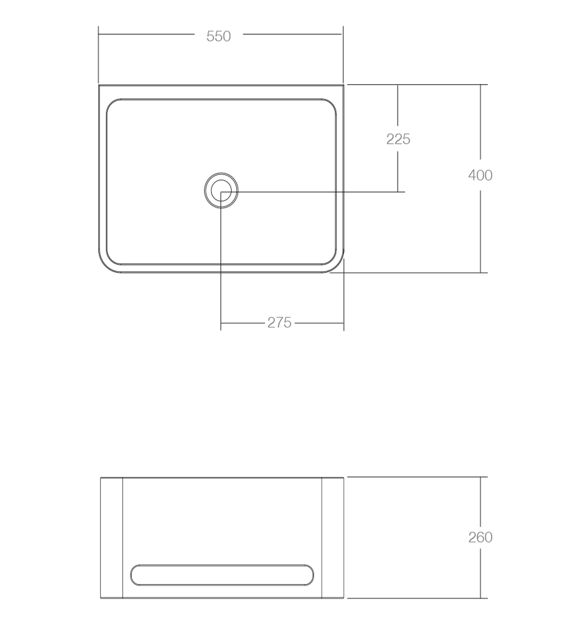 Omvivo Vision Wall Basin, Towel Rail, Matt White