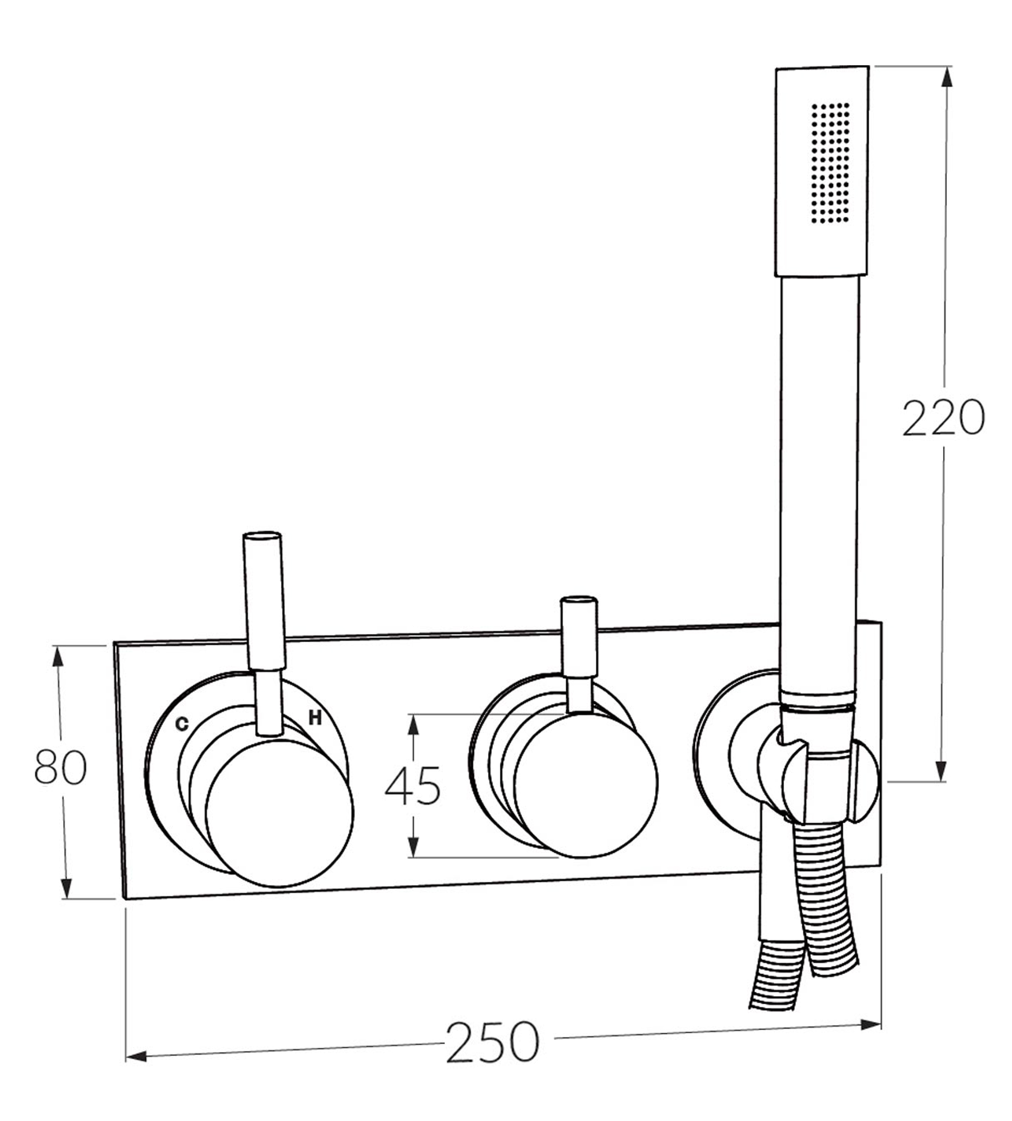 Sussex Vd Shower Mixer Diverter System Lh