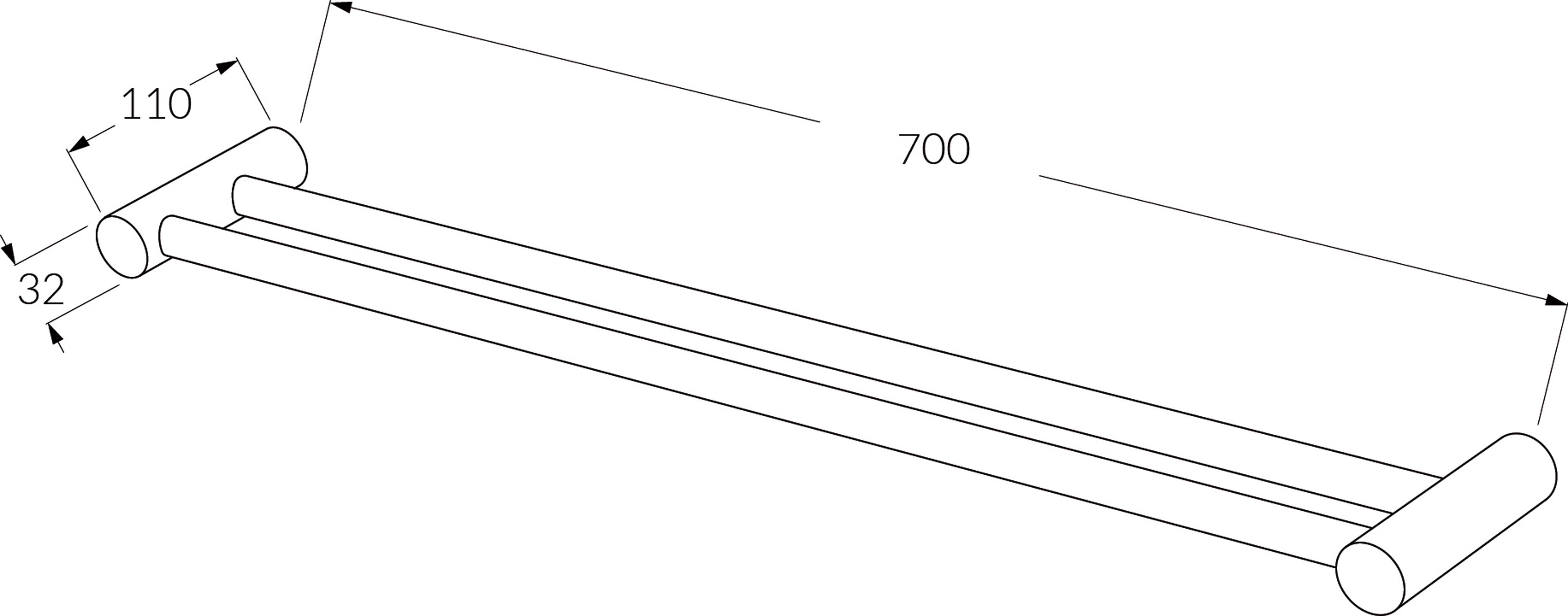 Sussex Vd Towel Rail Double 700mm