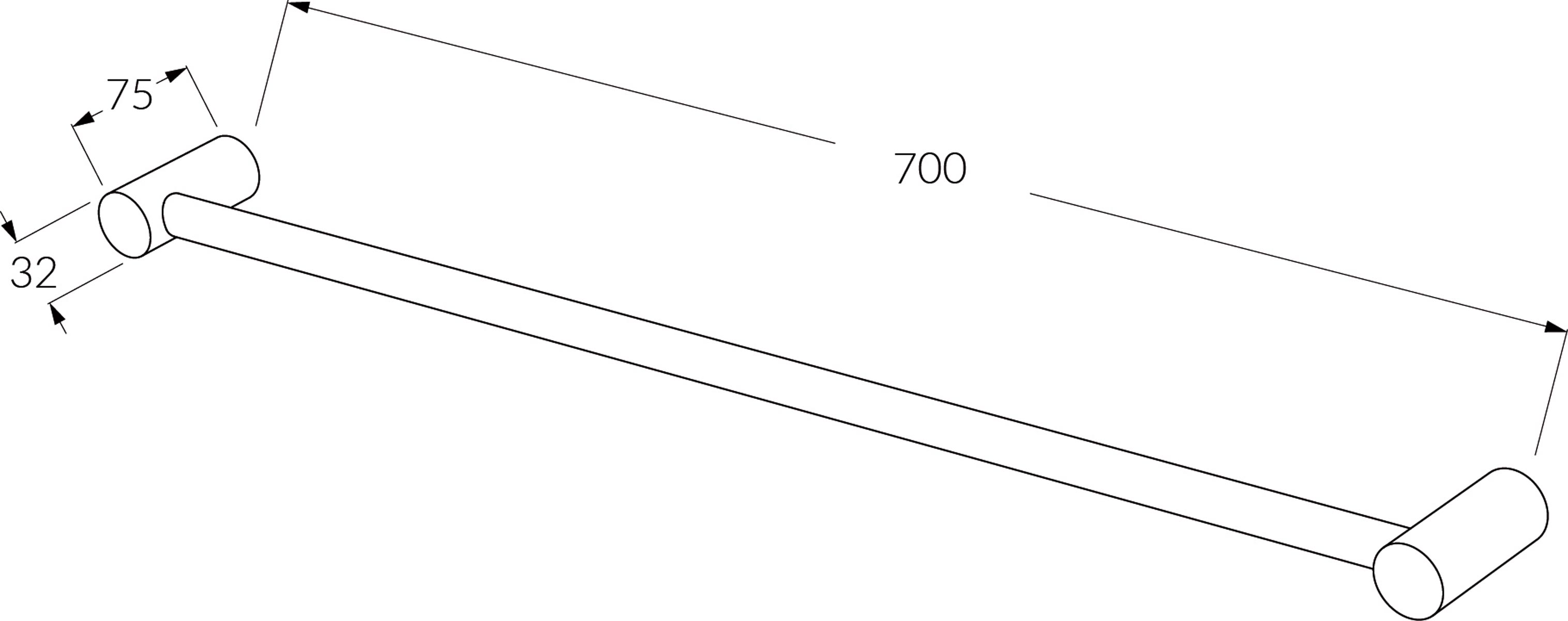 Sussex Vd Towel Rail Single 700mm
