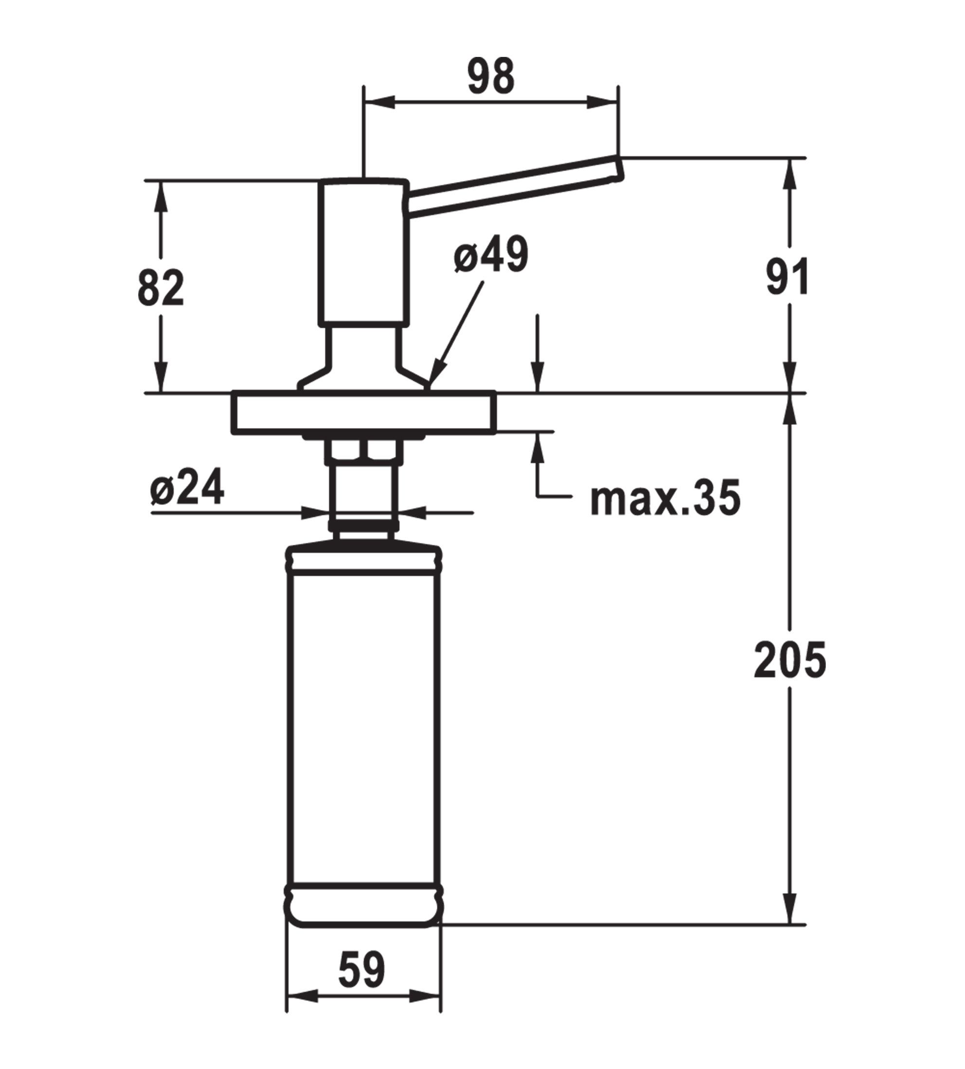 KWC Basic Soap Dispenser - Chrome