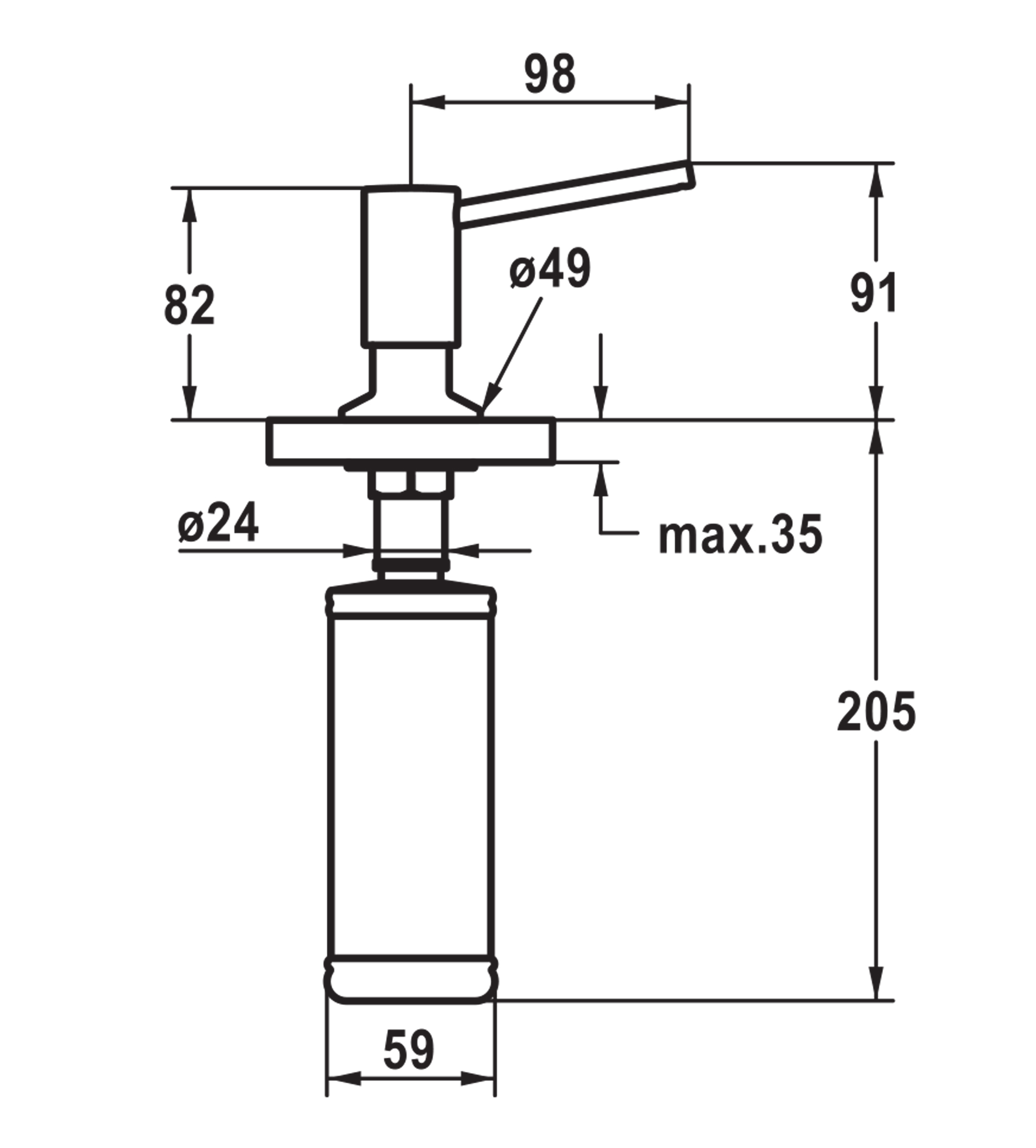 KWC Basic Soap Dispenser - Stainless Steel